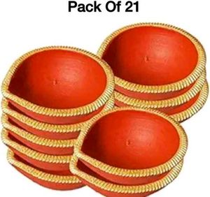 21 Decorative Clay Diyas
