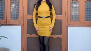 Mustard Bodycon Mini Dress