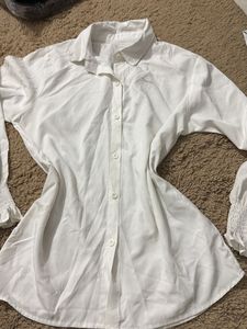 White Long Sleeve Button-Down Shirt