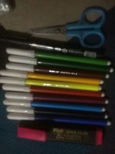 Combo Of Sketch Pen Highlighter And Seaser