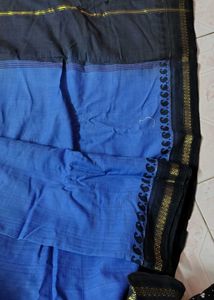Blue Cotton Saree
