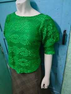 Green Lace Top