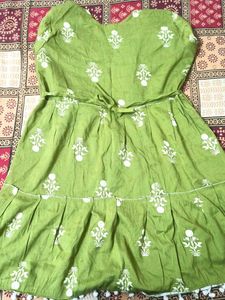 Green Floral Print Dress