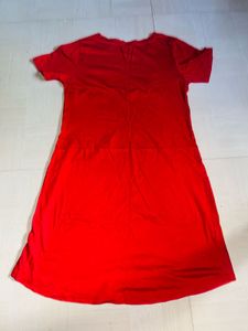 Red &#39;Latte&#39; Graphic Dress