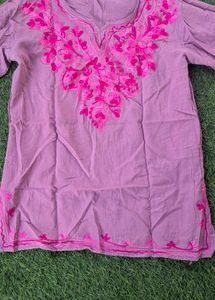 Chickenkari Embroiled Short Kurta Top