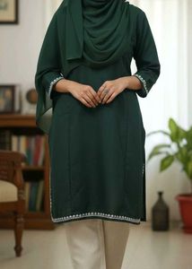 Green tilla work kurta
