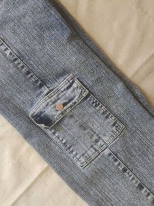 girl&#39;s Denim Cargo Jeans