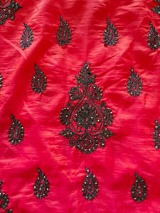 Red Embroidered Saree