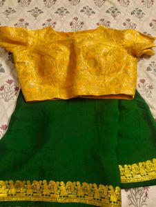 Green Crepe Silk Saree