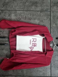 Red Crop Shirt & Graphic Tank Set
