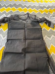 Elegant Black Embroidered Kurta Set