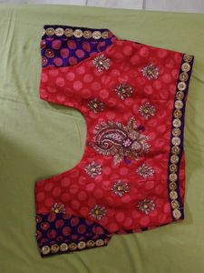 🌸 Pink Brasso Fabric with Polka Dot Design – Fest
