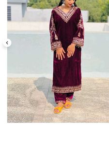 Pure Velvet Heavy Embroidery Suit