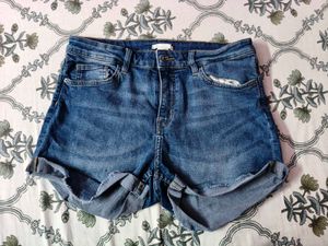 Denim Shorts - Cuffed Hem