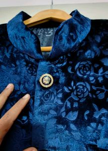 Navy Blue Velvet Indo Western