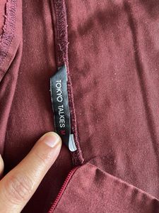 High Waist Classic Burgundy Tokyo Talkies Skirt