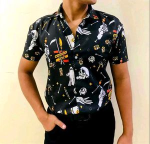 &#34;Midnight Mischief&#34; Halloween-Themed Printed Shirt