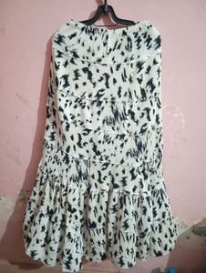 Dalmatian Flare Long Skirt - Freesize Ivory