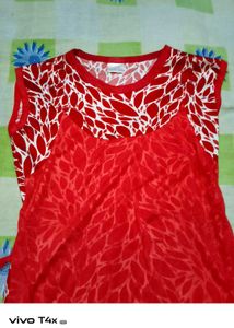 Red Leaf Print Top