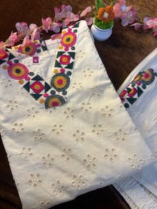 Ivory schiffli Co-ord Set
