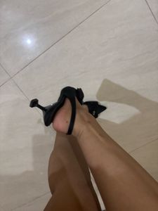 Black Bow Slingback Heels
