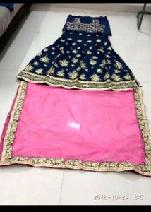 Elegant Blue &amp; Pink Lehenga