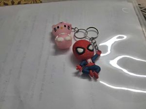 Spiderman &amp; Hello Kitty Keychains [ High quality ]