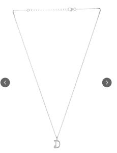 Chain+ Pendant (925 Silver)( &#34;D&#34; Alphabet Charm)