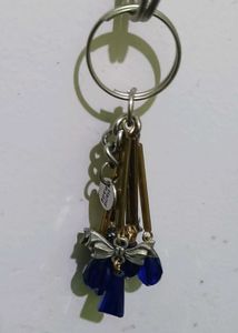 Blue Beaded Keychain