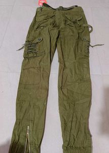 Olive Green Cargo Joggers, 30 Size