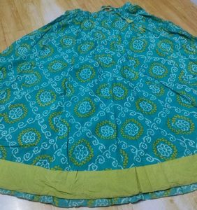 Ethnic Green Printed Skirt