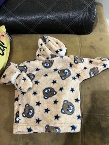 Cute Bear Print Baby Fur Jacket