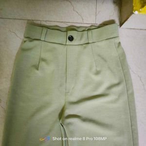 Olive Green Wide Leg Trousers