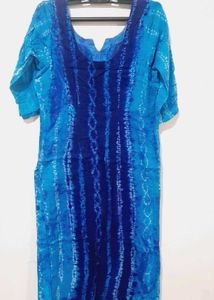 Elegant Blue Printed Kurta Set