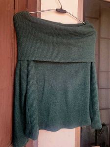 Chic Green Off-Shoulder Top