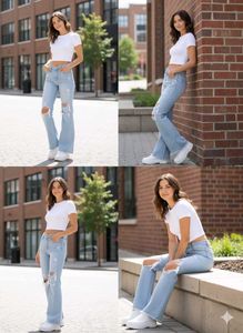 Ripped Wide Leg Jeans