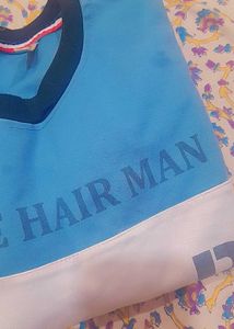 Blue Hair Man BK tshirt With Full Sleeves.