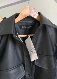 ZARA FAUX LEATHER OVERSHIRT(Quality 💯)