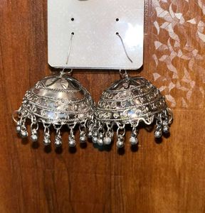 Silver Jhumka Earrings