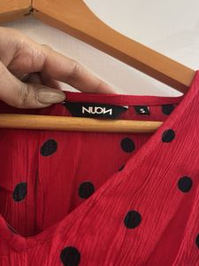 Red Polka Dot Midi Dress