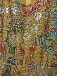 Mustard Yellow Embroidered Sequin Top