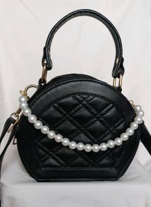 Black Cross Body Sling Bag Faux Leather