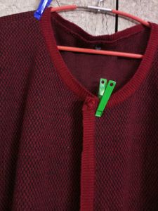 Red &amp; Black Plussize Long Open Sweater