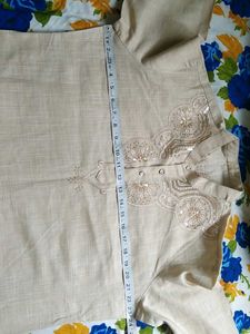 Light Gold Embroidery Kurta