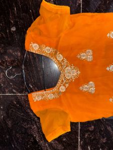 Orange Embroidered Kurta
