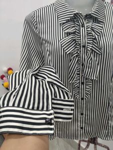 Striped Ruffle Blouse