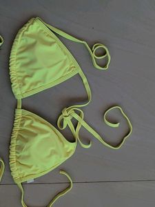 fluorescent Yellow Bikini Set