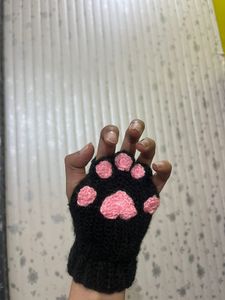 Crochet Catpaw Fingerless Gloves