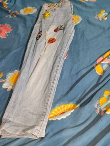 Patched Denim Jeans