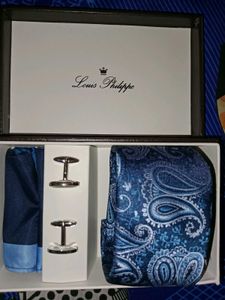 Louis Philippe Tie, Pocket Square And Cuff Links